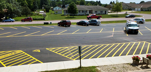 parking lot paved and painted